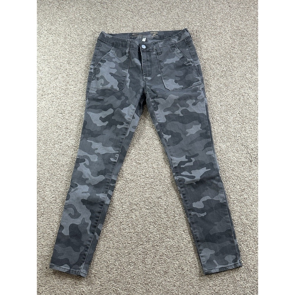 Seven Utility Ankle Skinny Women's Jeans Size 6(Actual 32x27) Camo Y2K Military - Picture 1 of 16